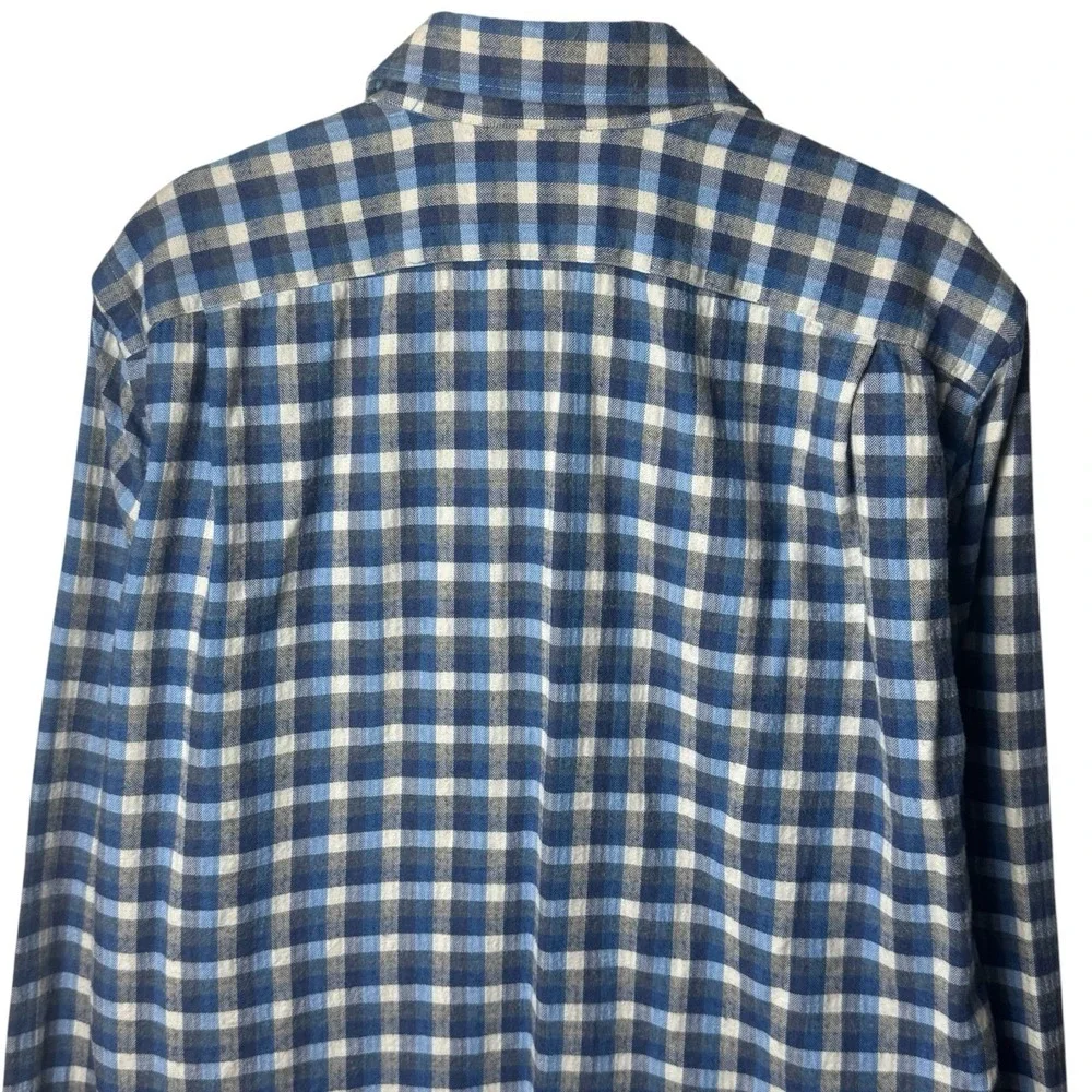 Vintage Carroll‎ & Co Blue and Black Plaid Button Down Old Money Luxury Chic M